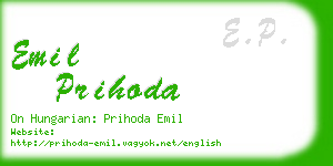 emil prihoda business card